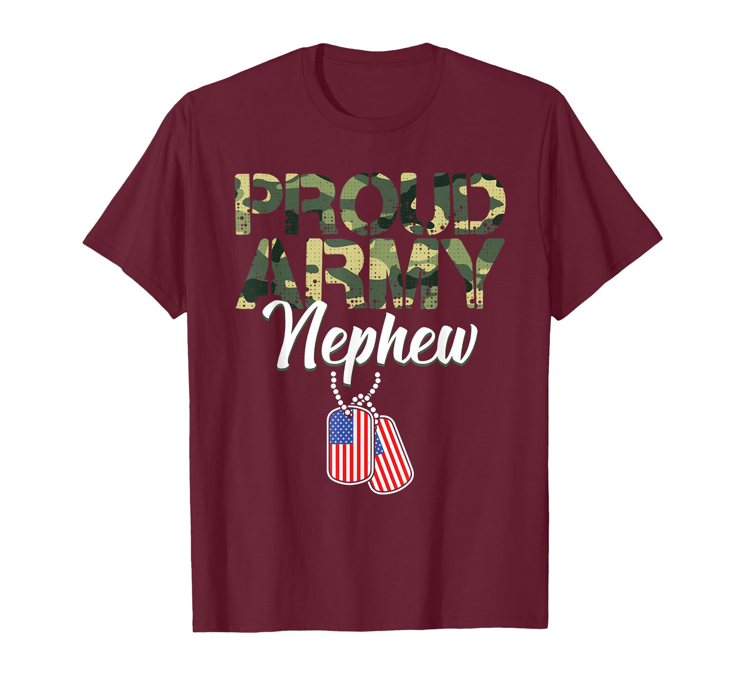 Funny Proud Army Nephew Military Camo Art For Kids Toddlers T-Shirt