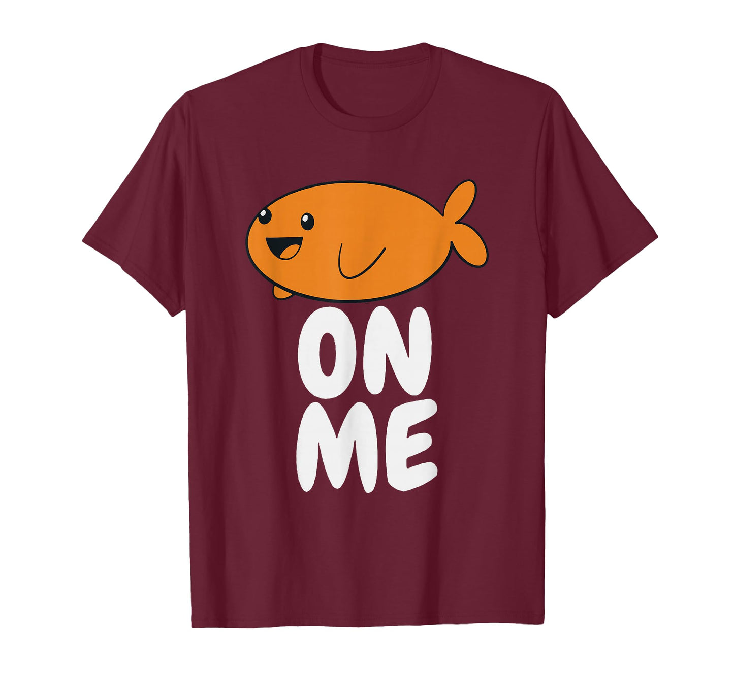 Gift For Kids Fish On Me Tee Unisex-Kids Black Cartoon Fish T-Shirt Small