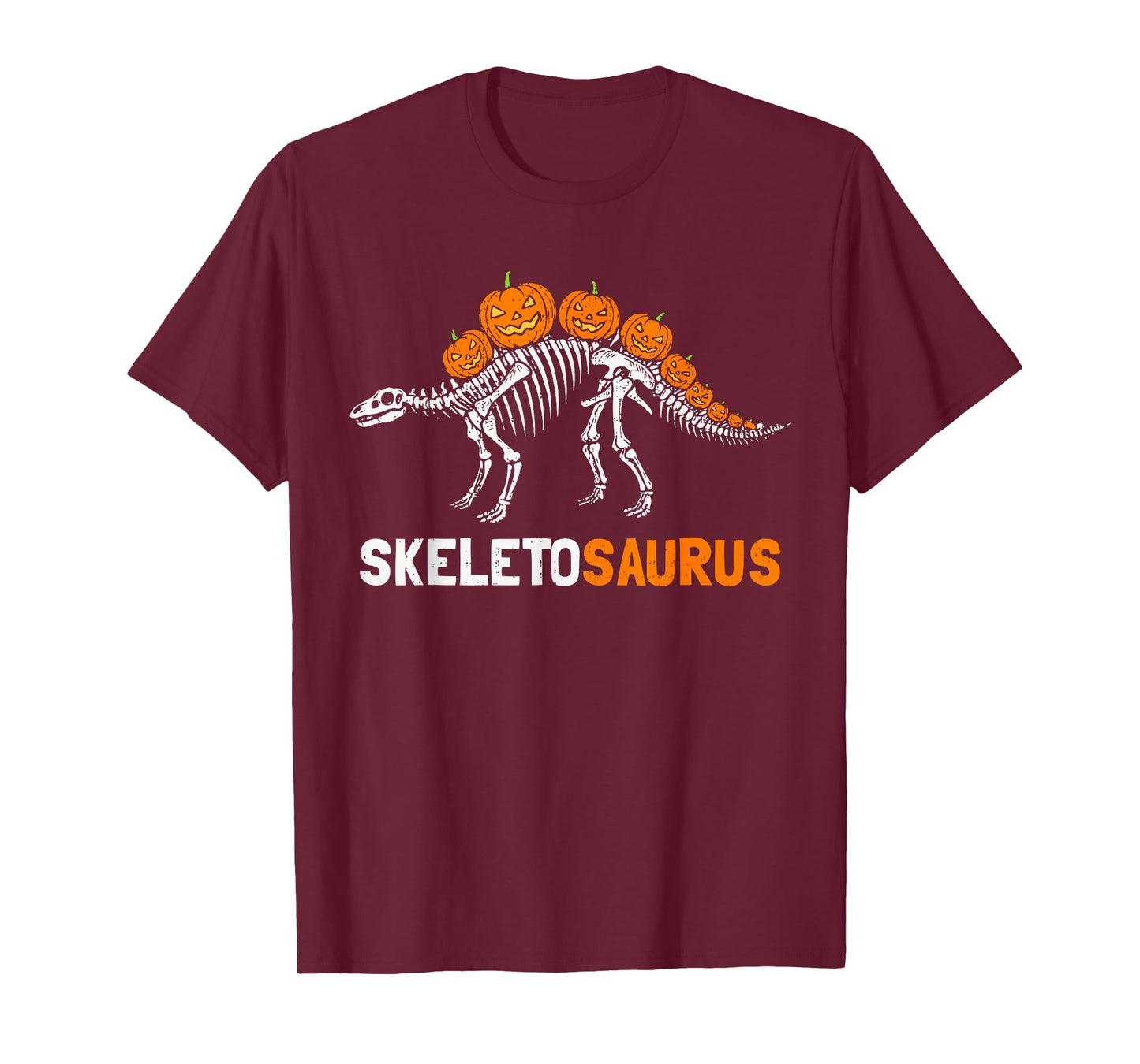 Skeleton Stegosaurus Halloween Dinosaur Spooky Kids Toddler T-Shirt