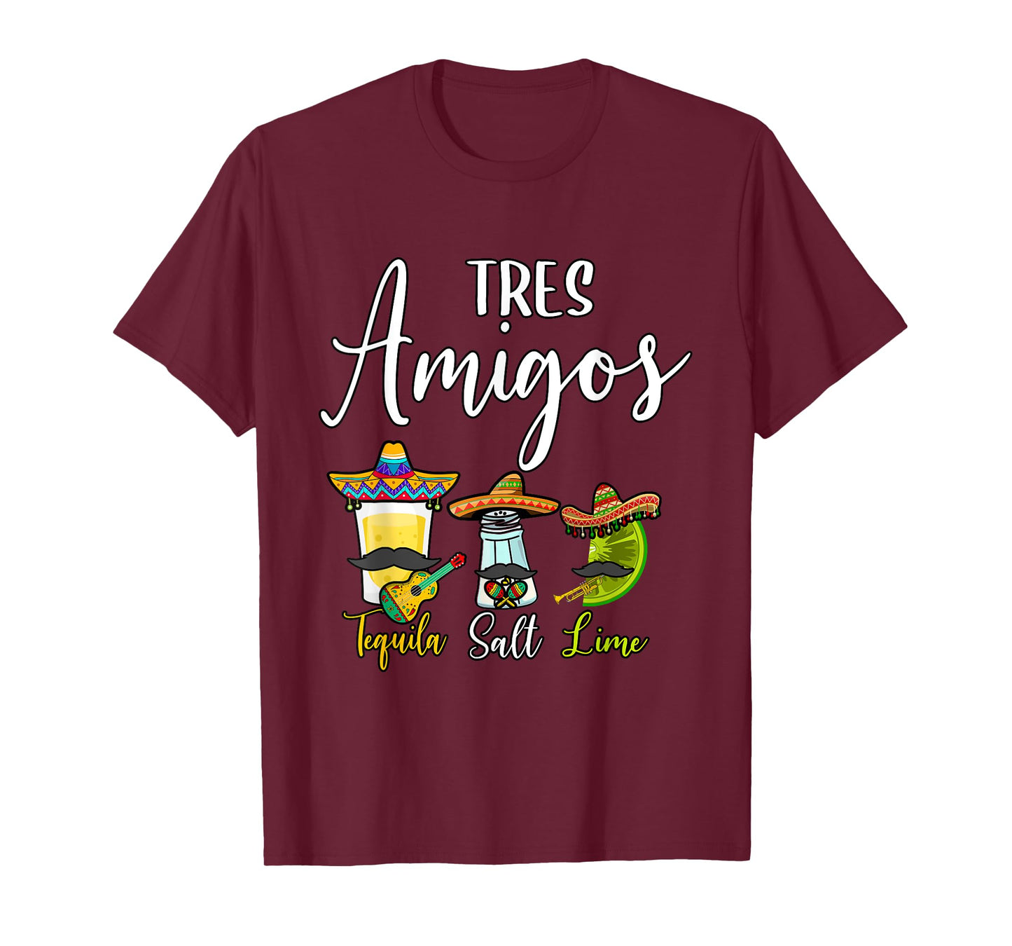 Tres Amigos Tequila Salt Lime Cinco De Mayo T-Shirt