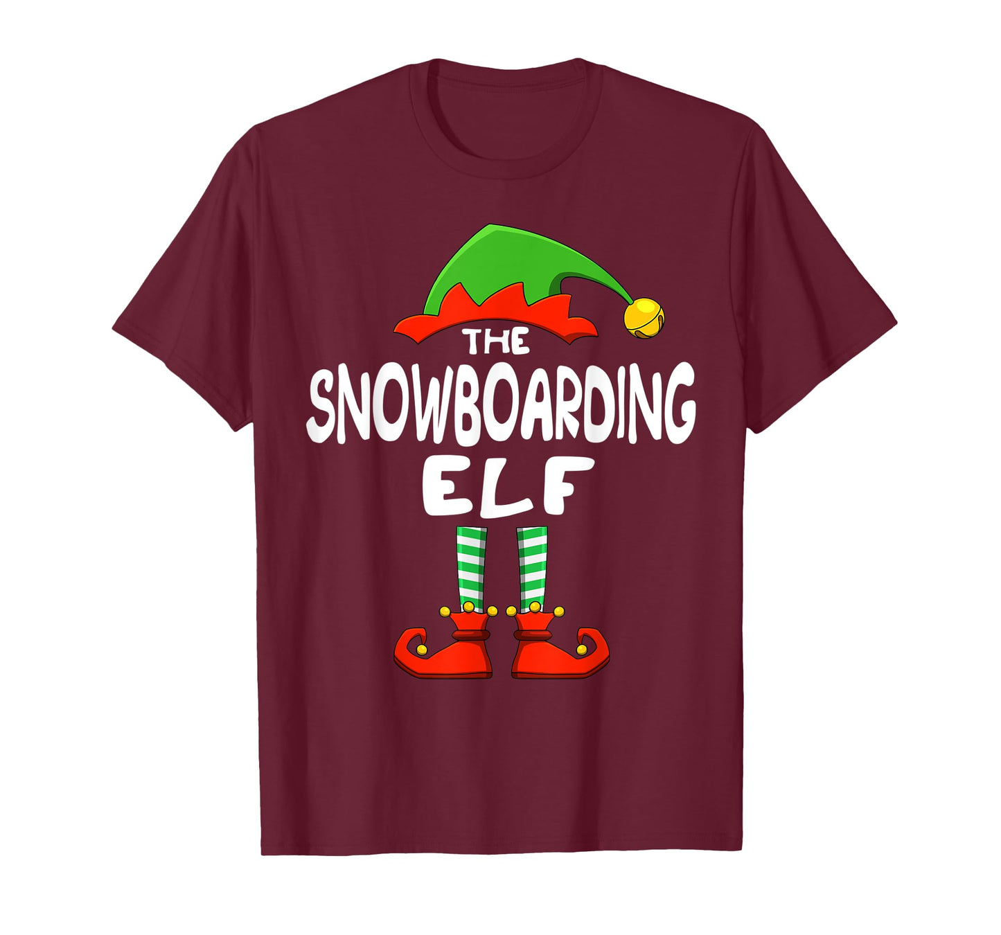 The Snowboarding Elf Funny Matching Family Christmas T-Shirt