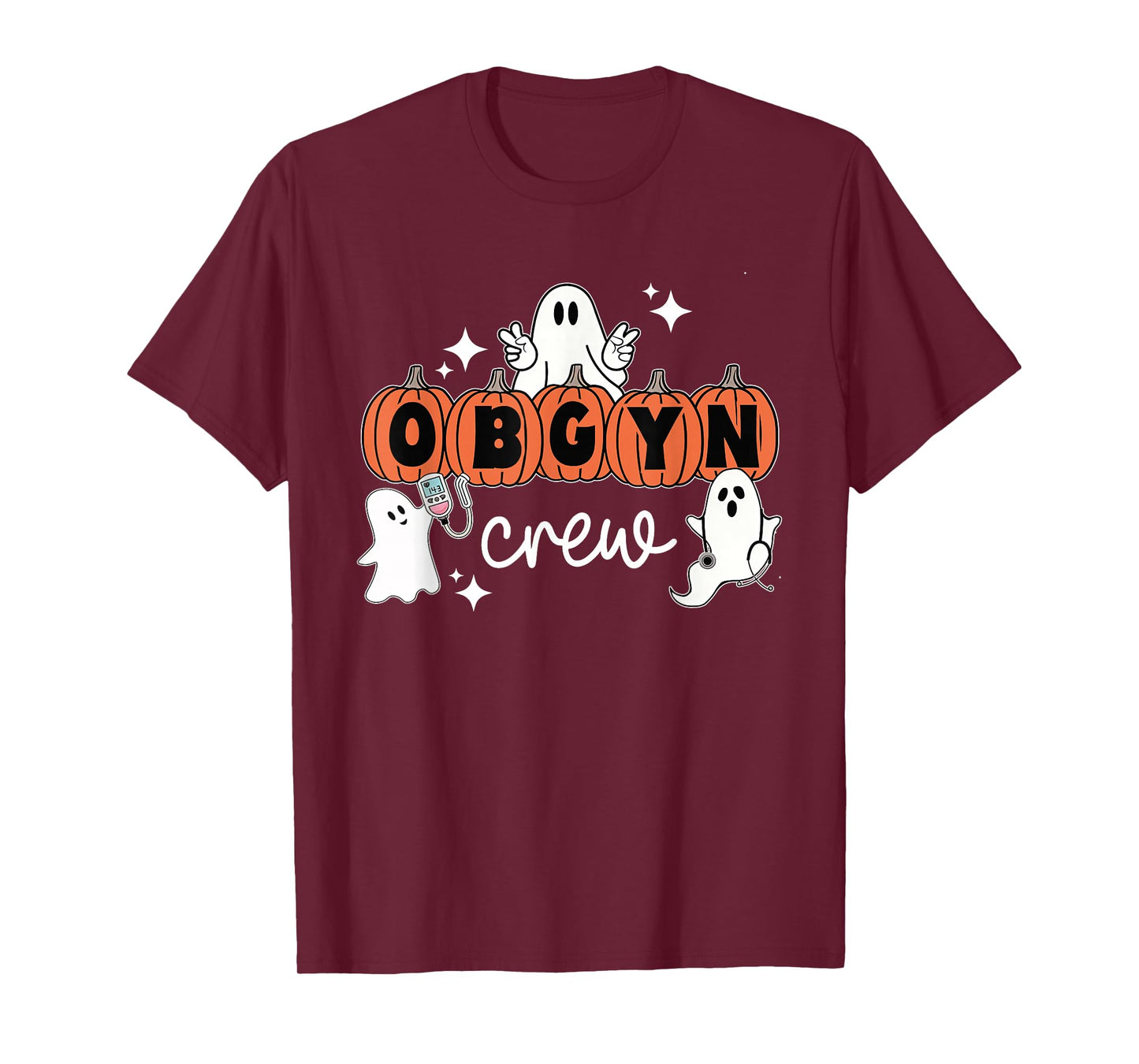 Halloween OBGYN Crew Ghost Obstetrics Nurse Squad Pumpkin T-Shirt