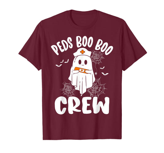 Peds Nurse Boo Crew Nurse Ghost Funny Halloween for Women T-Shirt