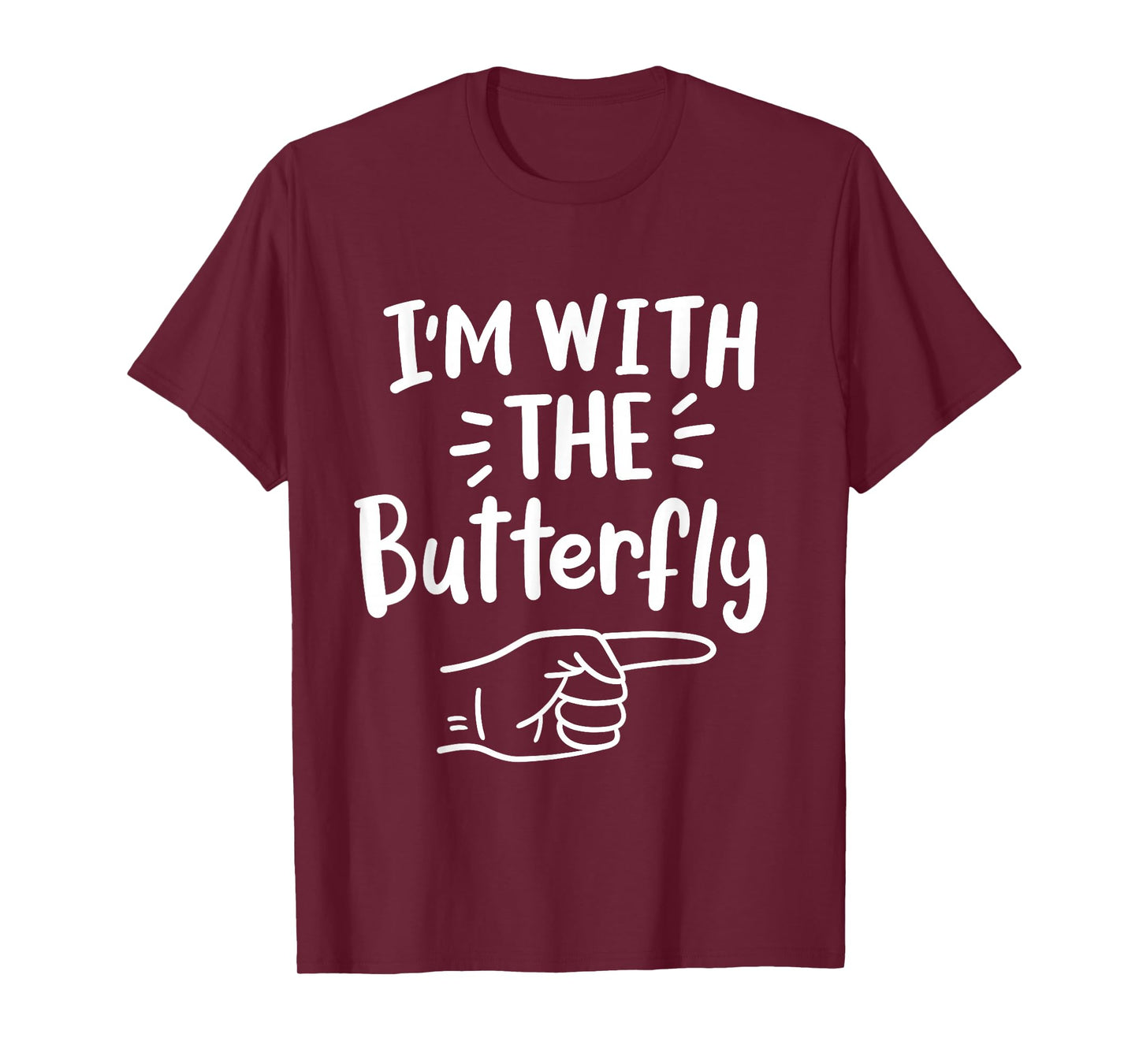 I'm With The Butterfly Halloween Costume Party Couples T-Shirt