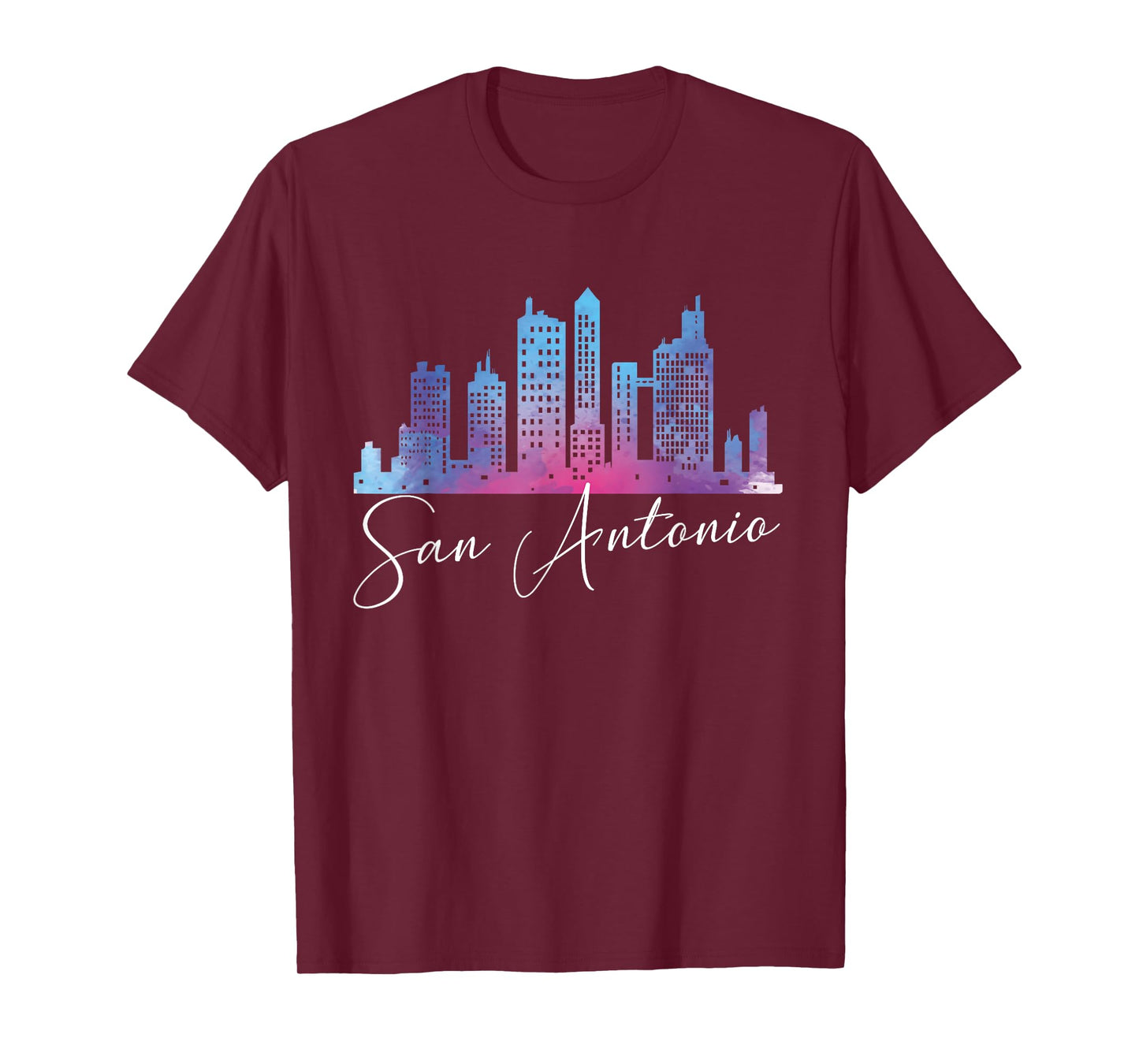 San Antonio Watercolor Skyline Texas State T-Shirt T-Shirt
