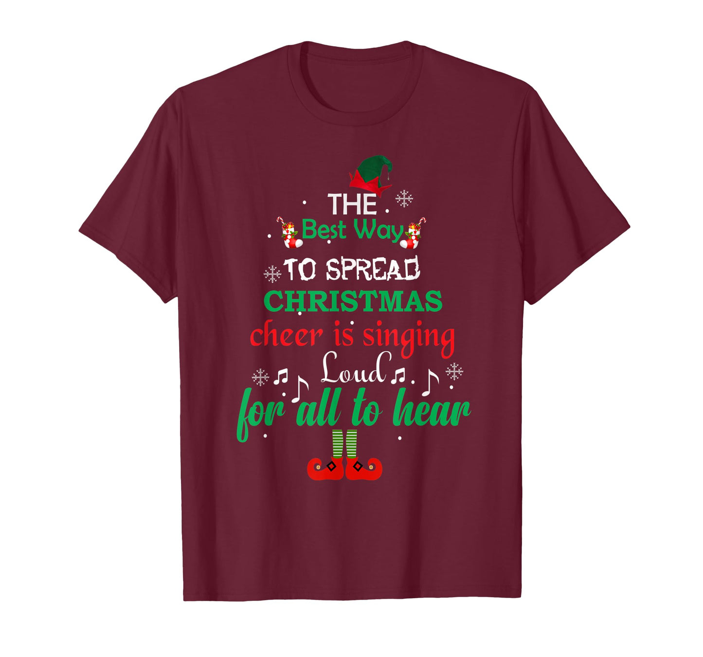 Elf Christmas Spread Cheer Tree T-Shirt T-Shirt