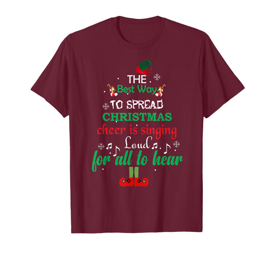 Elf Christmas Spread Cheer Tree T-Shirt T-Shirt