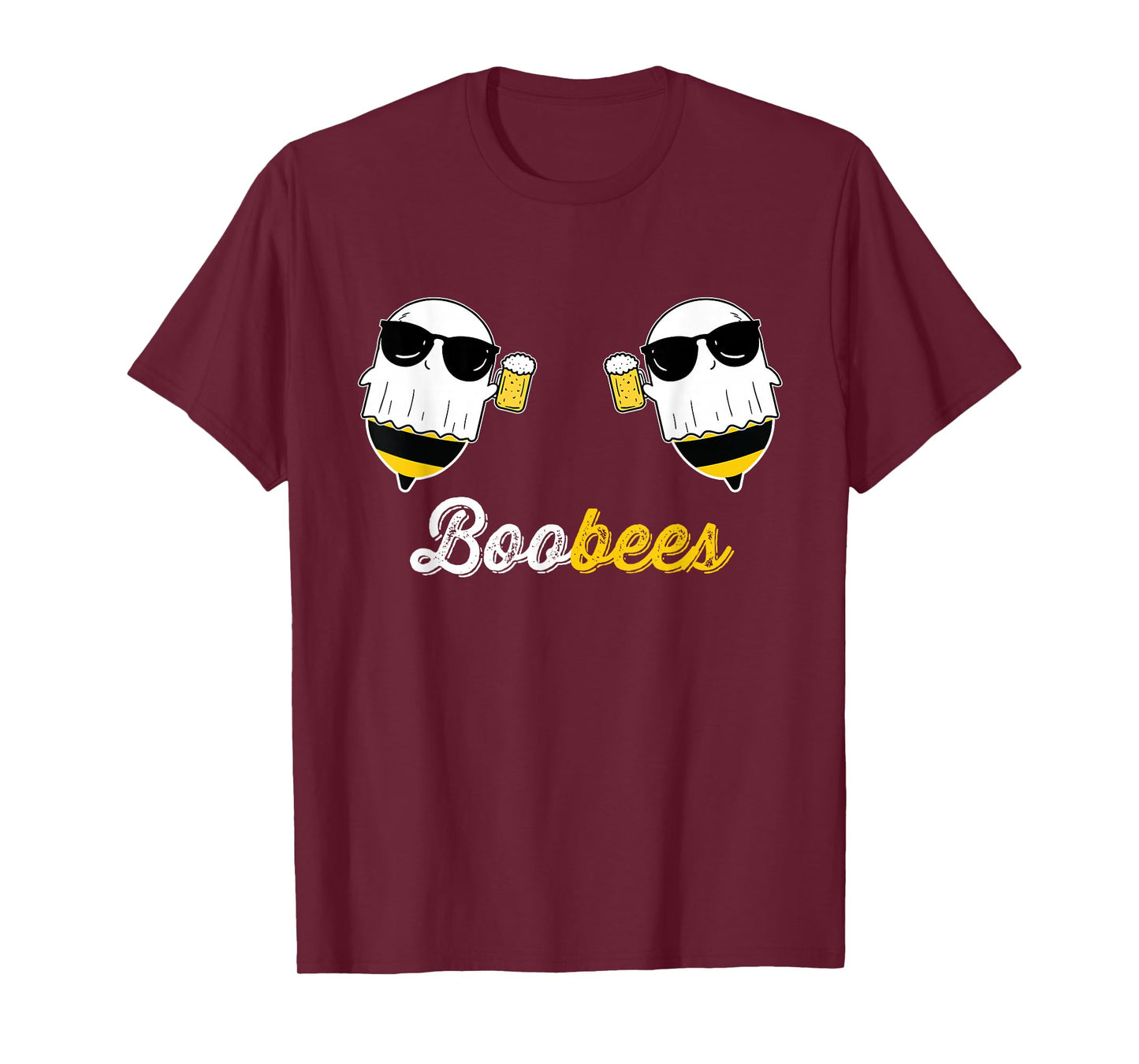 Boo Bees Halloween Costume Cute Ghost drinking Beer Funny T-Shirt