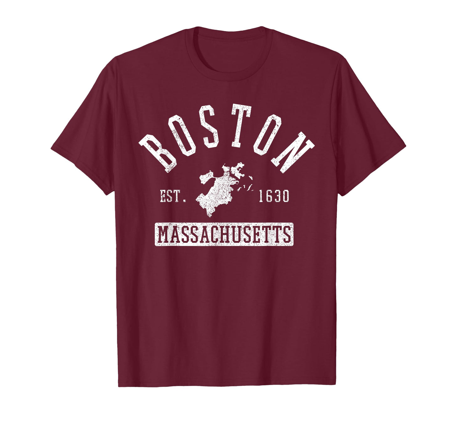 Boston Massachusetts Est. 1630 City Map Souvenir T-Shirt