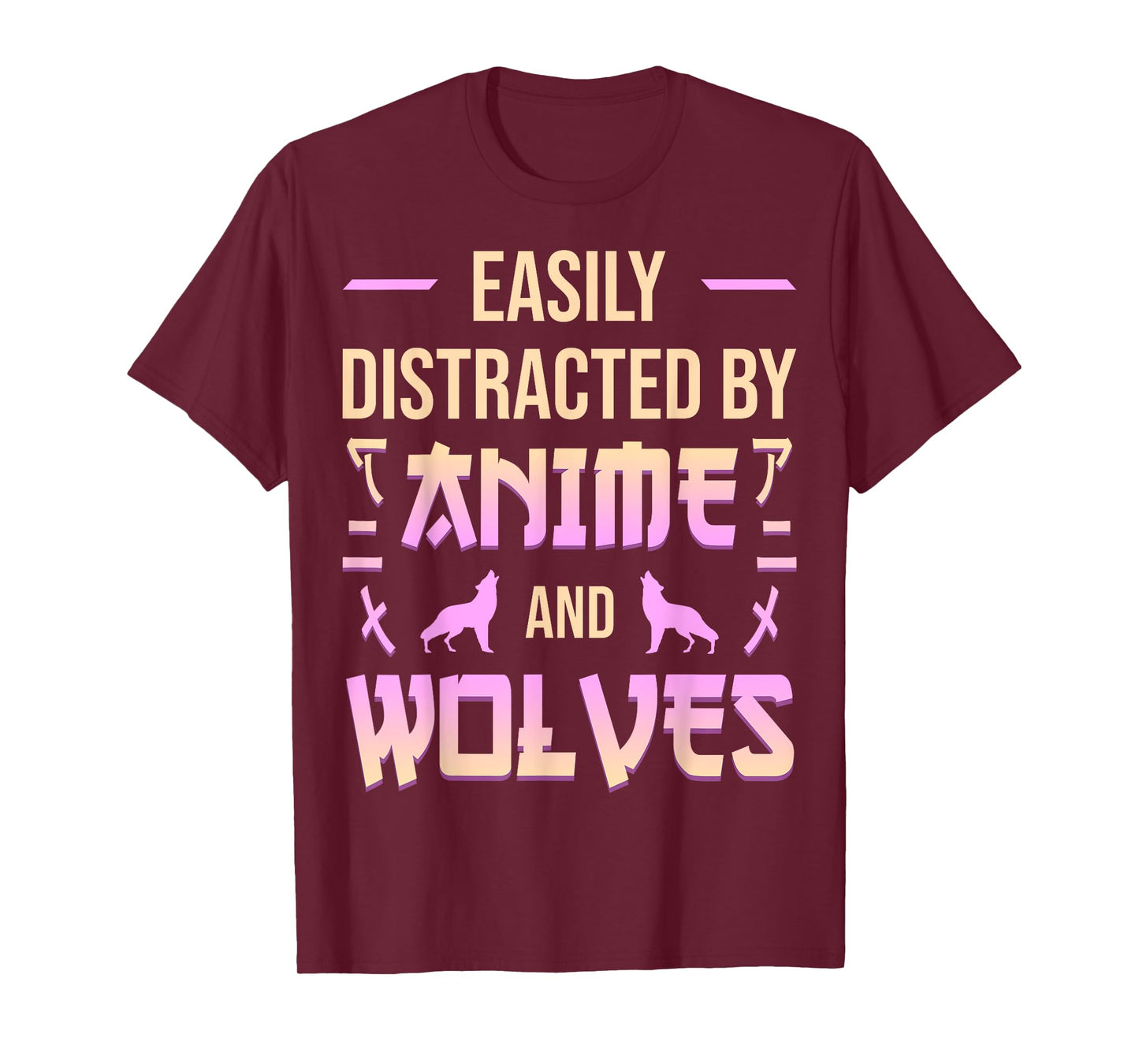 Anime And Wolves Kawaii Anime Lover Japanese Otaku Wolf T-Shirt