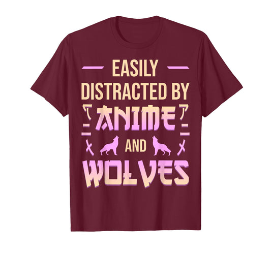 Anime And Wolves Kawaii Anime Lover Japanese Otaku Wolf T-Shirt