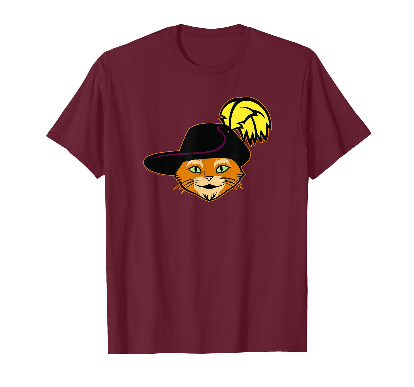 Shrek Puss in Boots Big Face Silhouette T-Shirt