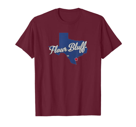 Flour Bluff Texas TX Map T-Shirt