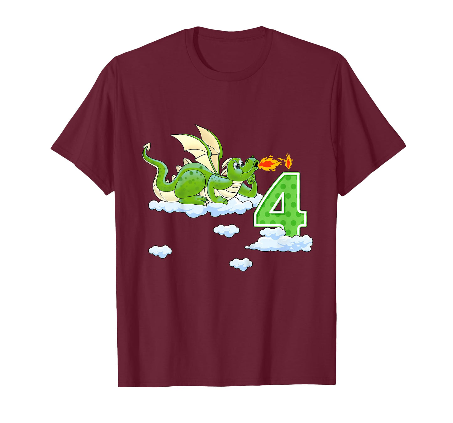 Kids Dragon 4 Year Old Birthday Outfit Boy Knight 4th Birthday T-Shirt