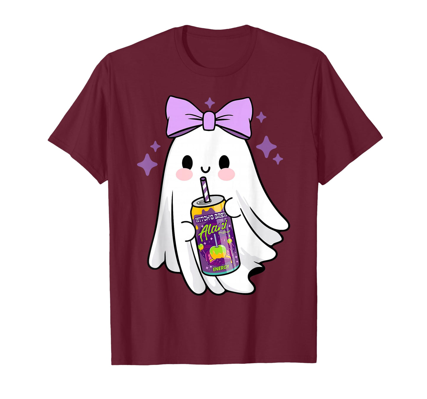 Cute Coquette Ghost with Energy Drink Ghoul Juice Halloween T-Shirt
