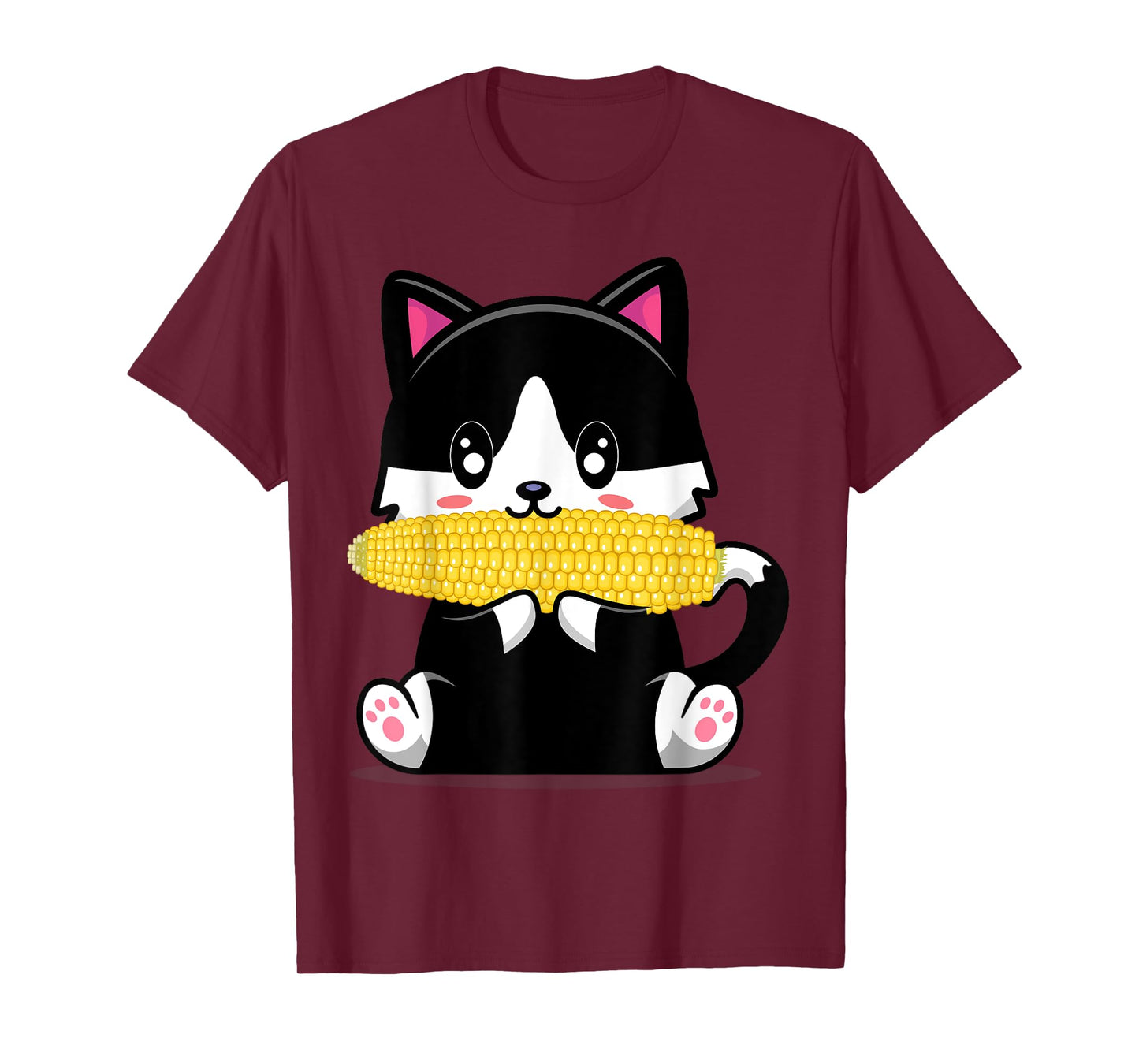 Corn Costume Halloween Cat Eats Corn T-Shirt for Men Women