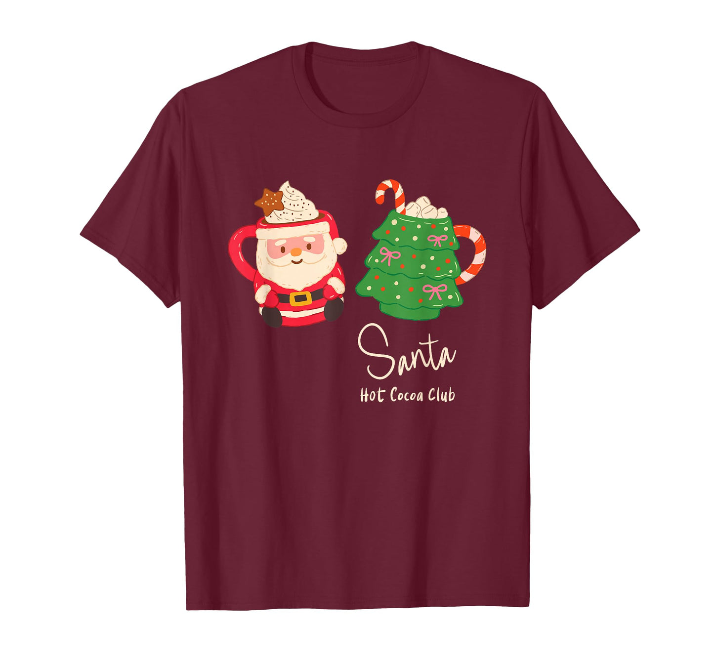 Santa Hot Cocoa Club Retro Christmas Holiday Mug Graphic T-Shirt