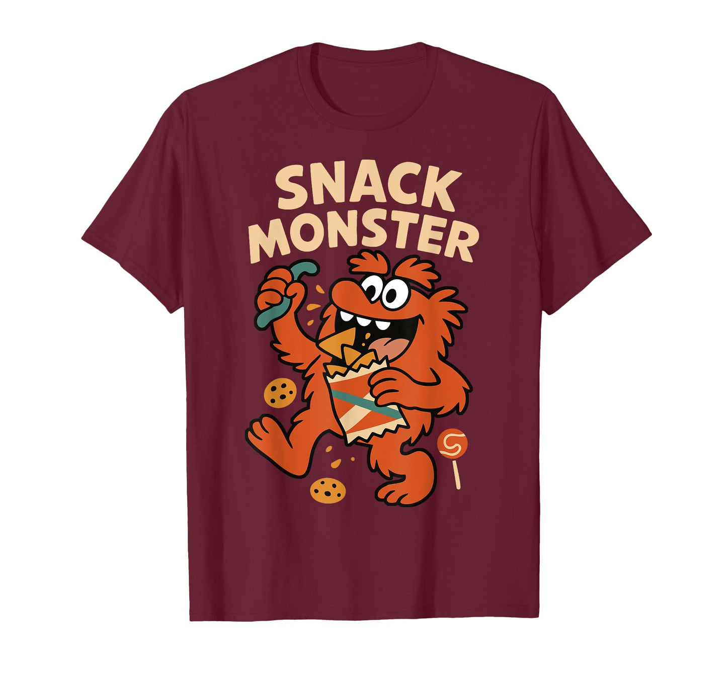 Snack Monster Funny Kids Snack Food Cartoon for Boys Girls T-Shirt