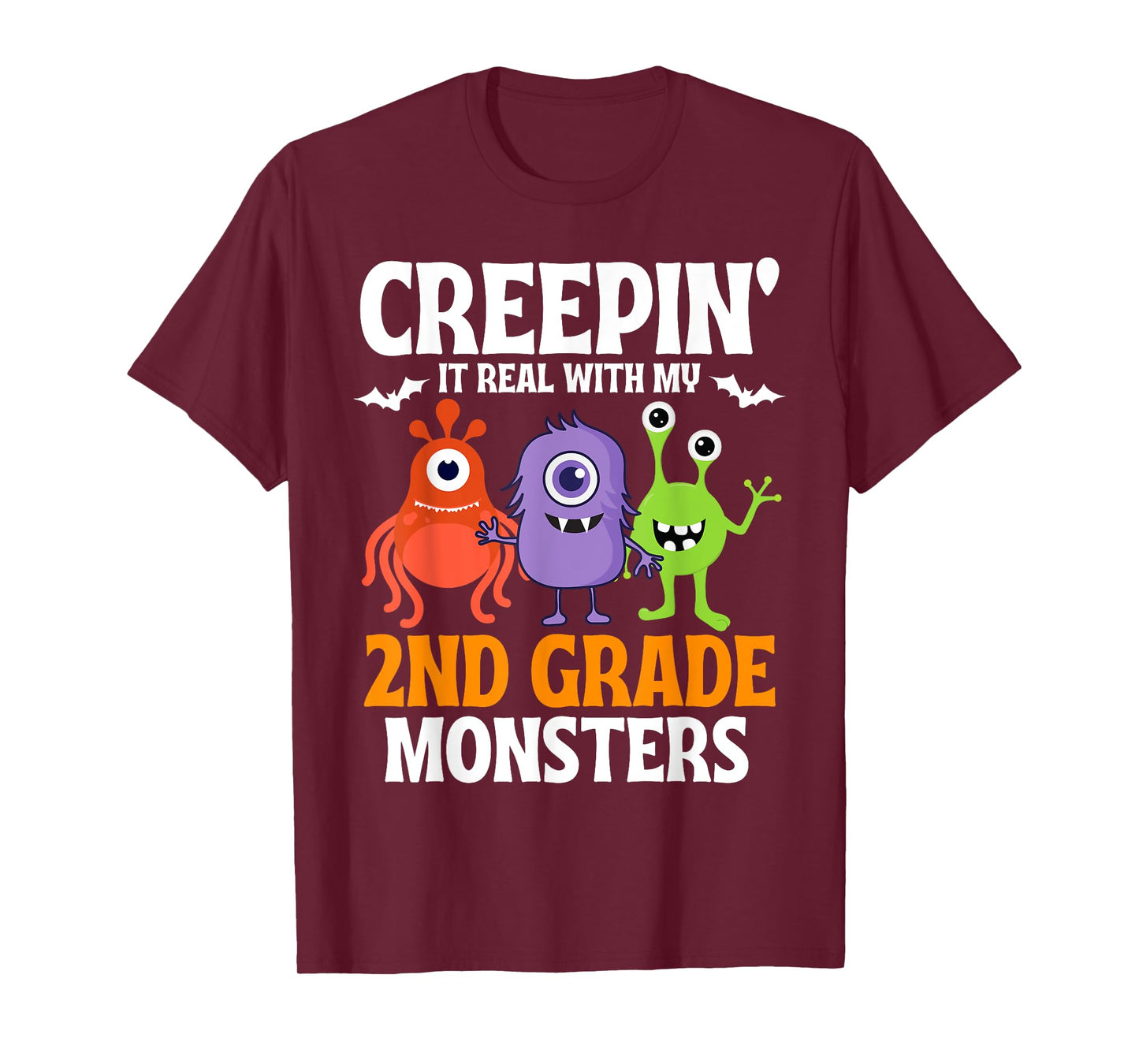Creepin' It Real with My 2nd Second Grade Monsters Halloween T-Shirt