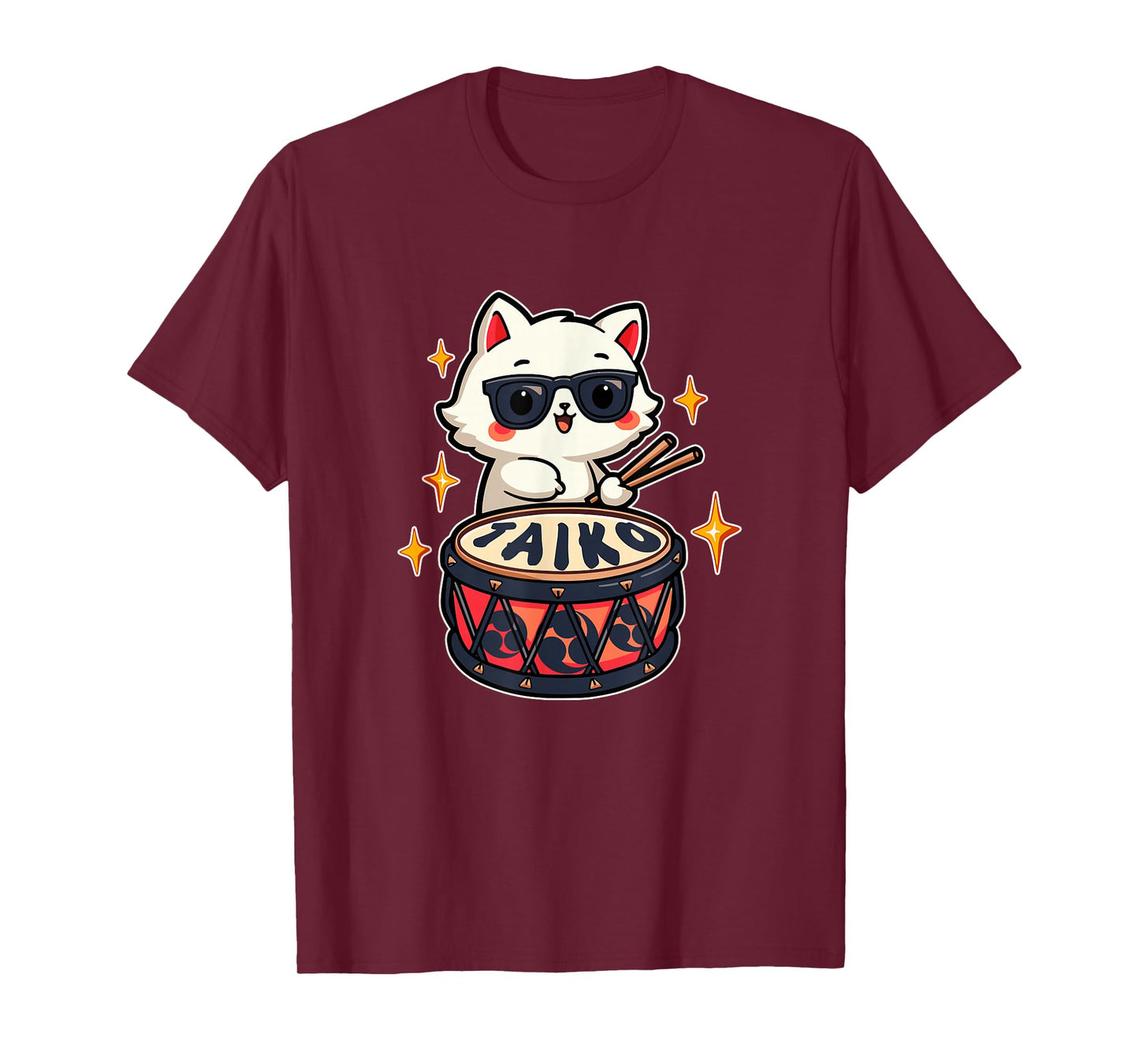 Cute Kawaii Taiko Drummer Cat T-Shirt