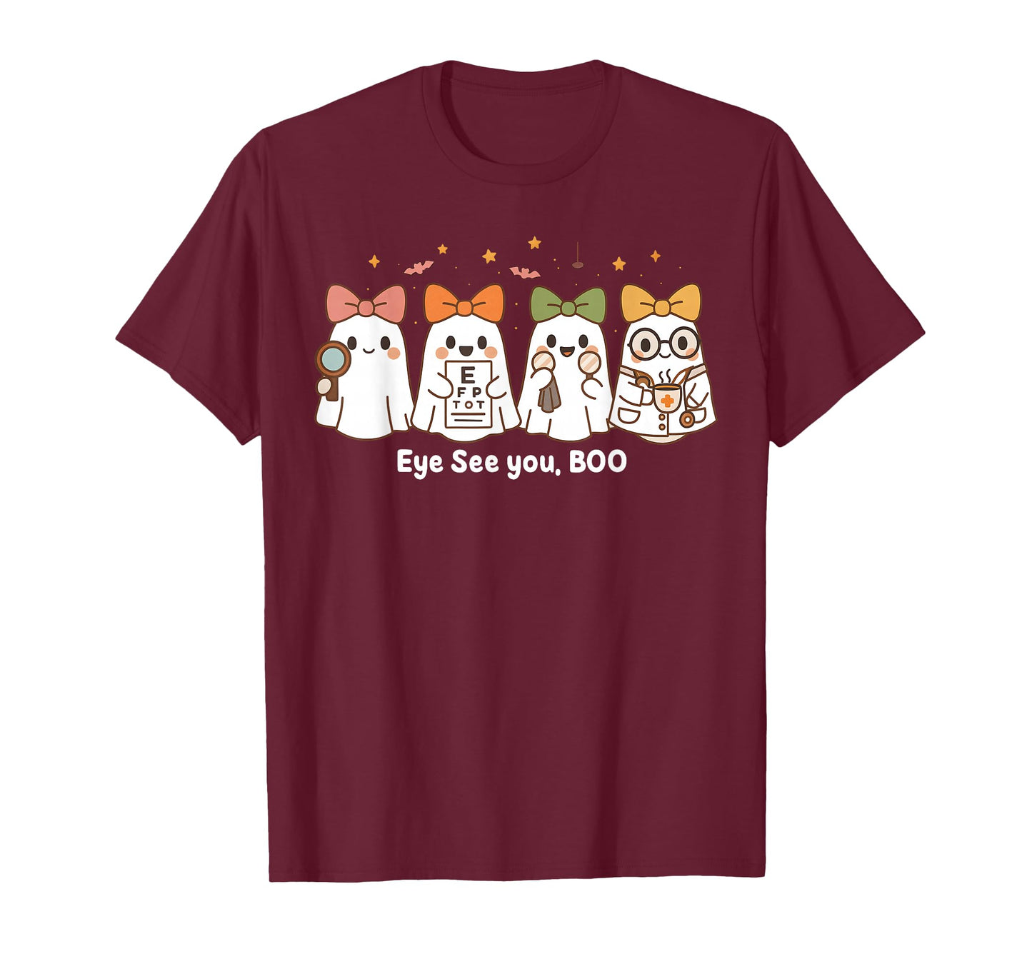 Cute Ghost Optometry Halloween, Eye Doctor, Eye See You, Boo T-Shirt