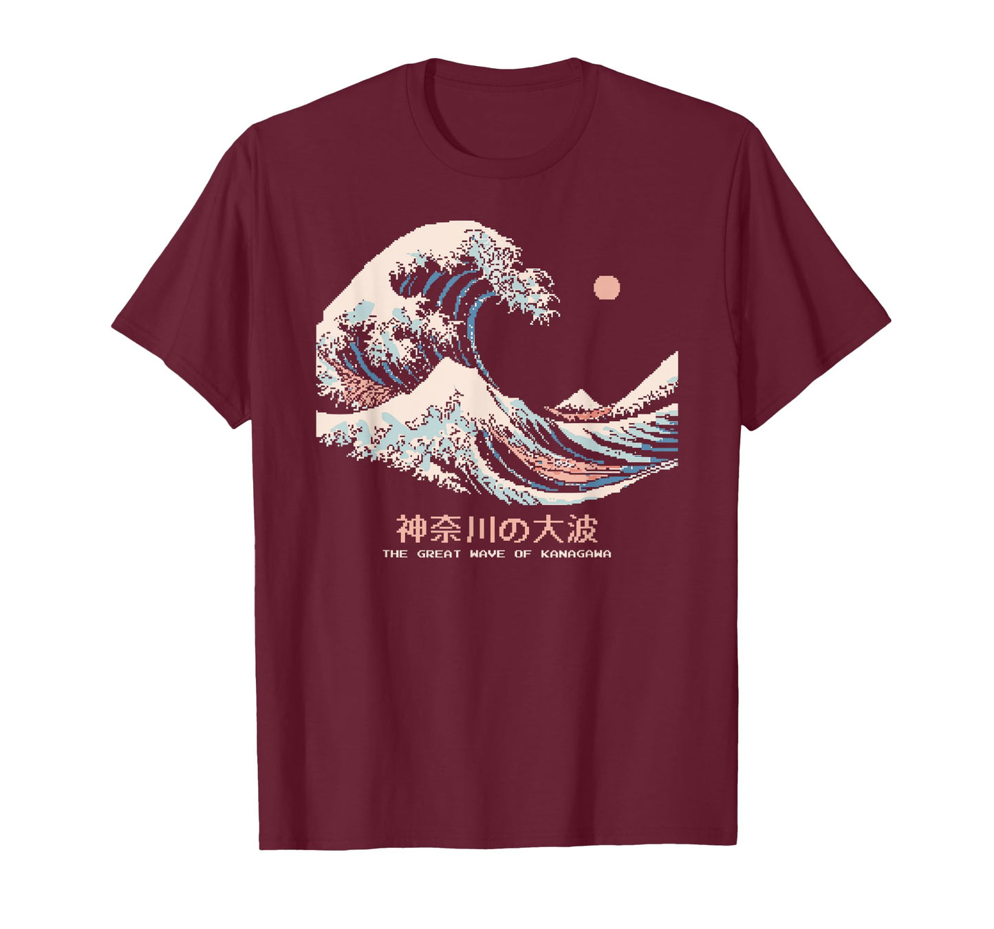 The Great Wave Kanagawa Retro 8-Bit Pixel Art Japanese T-Shirt