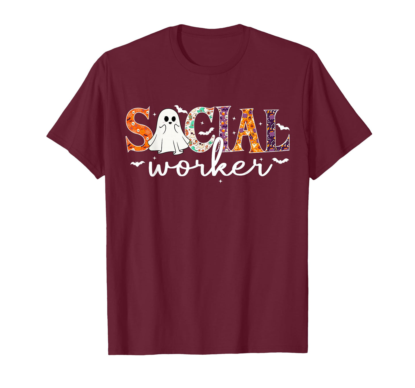 Social Worker Halloween Retro Ghost Halloween Social Worker T-Shirt