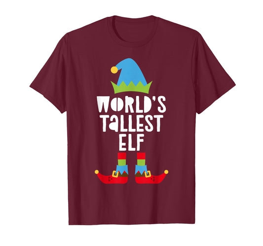 World's Tallest Elf Shirt Men Matching Christmas Elf Pajamas T-Shirt