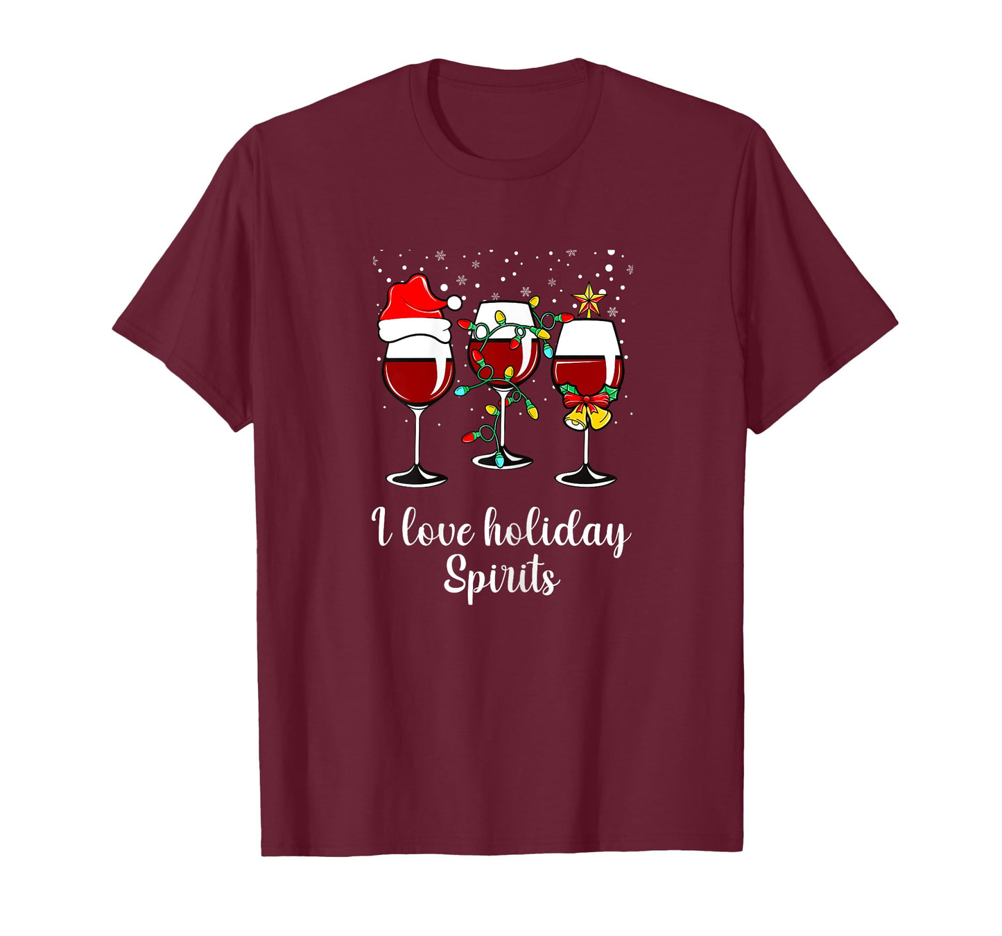 Red Wine Drinking Gift Funny Holiday Christmas Wine Glass T-Shirt