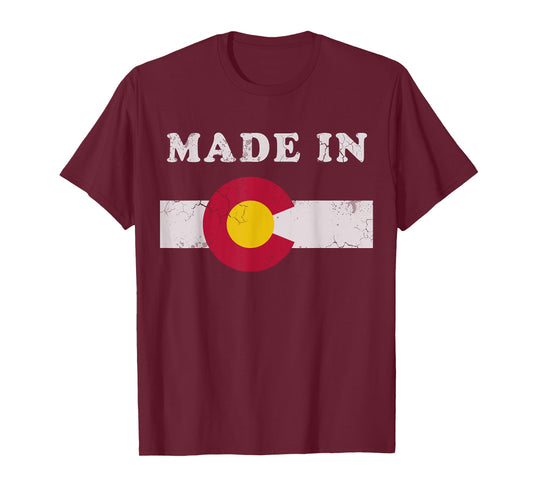 Made In Colorado Retro Flag Gift T-Shirt