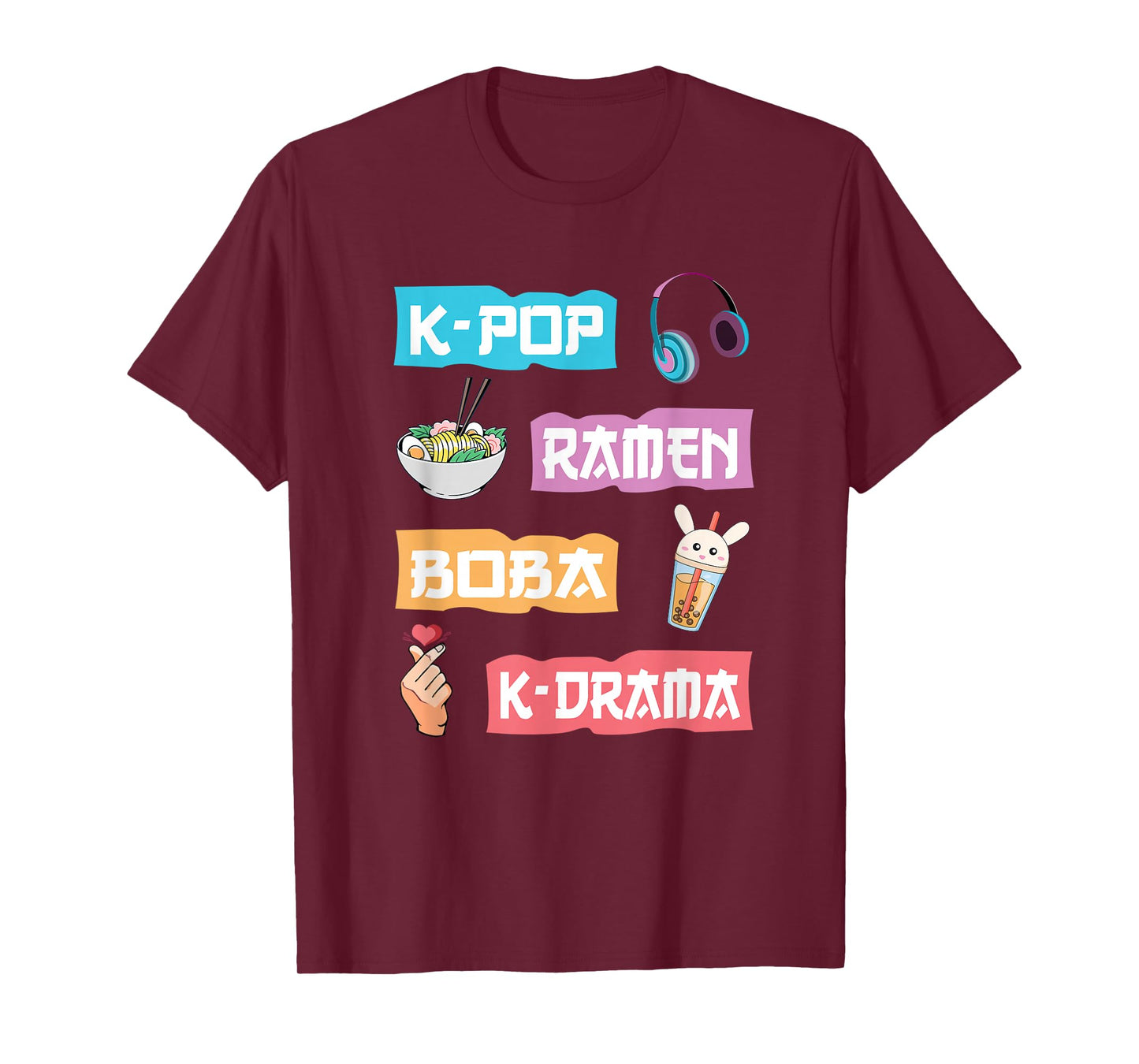 K-Pop Ramen Boba K-Drama - Cute Anime Ramen T-Shirt Small