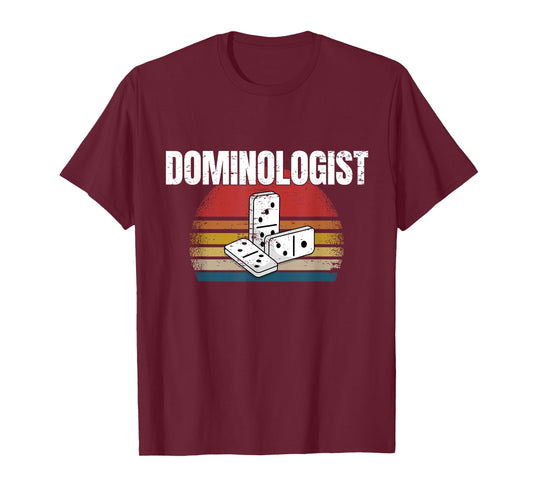 Retro Domino Player Dominoes Game Dominologist Funny Saying T-Shirt