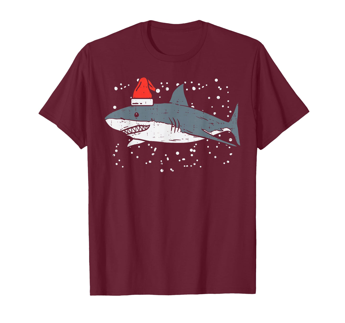 Shark Santa Hat Christmas Xmas Pajama Men Women Kids PJ T-Shirt
