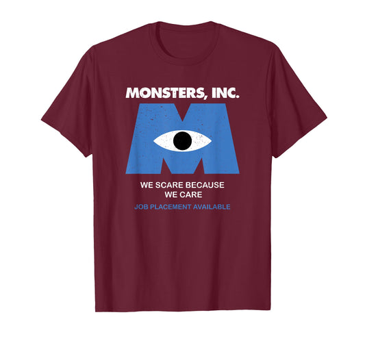 Disney Pixar Monsters, Inc. We Scare Because We Care Retro T-Shirt