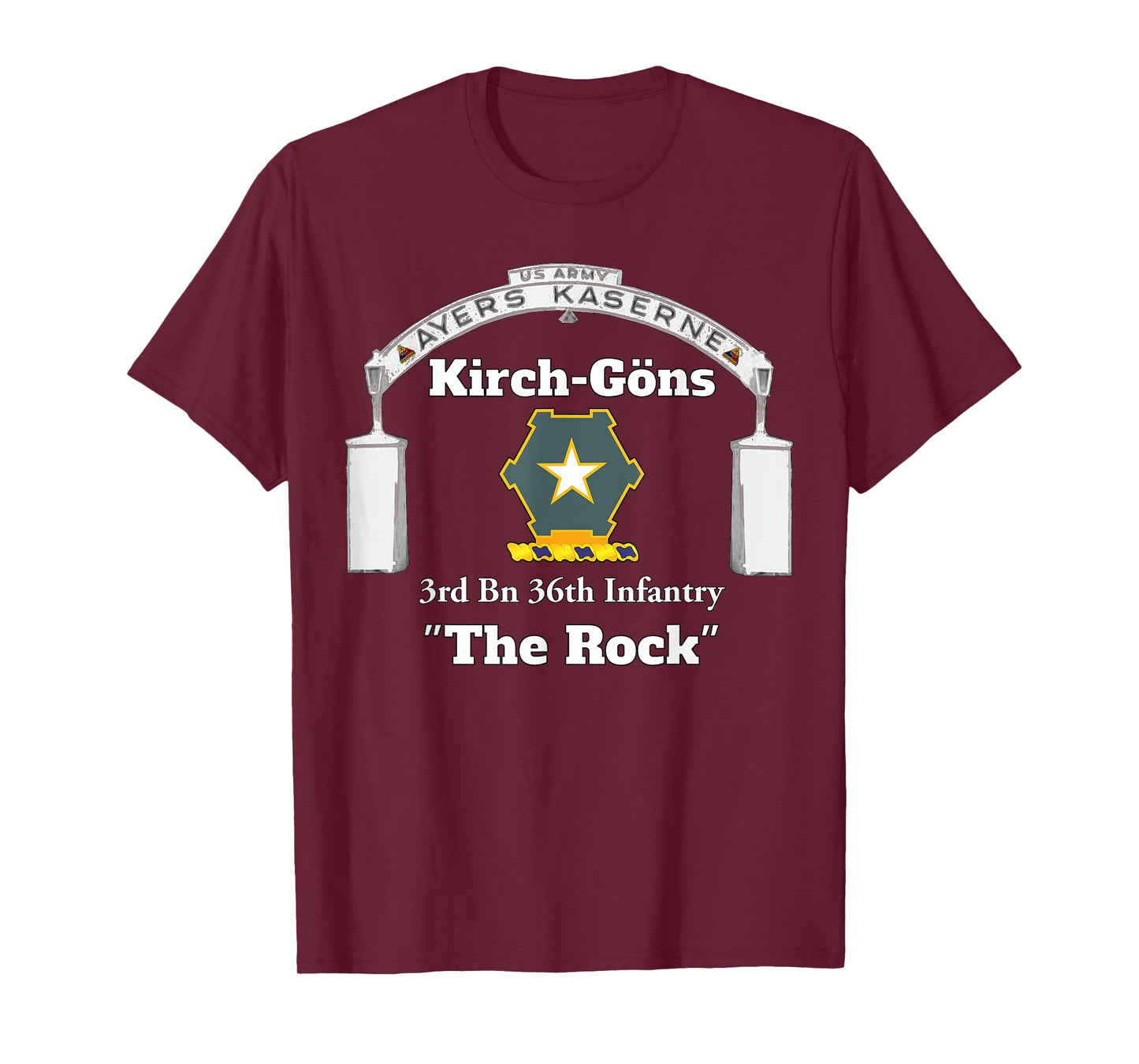 Ayers Kaserne - Kirch-Gons - 3rd Bn 36th Inf design on front T-Shirt