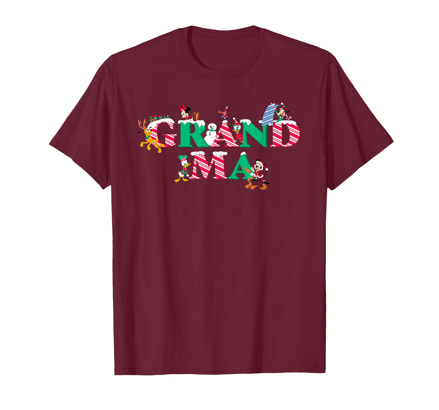 Disney Grandma Candy Cane Holiday Christmas Family Trip Gift T-Shirt