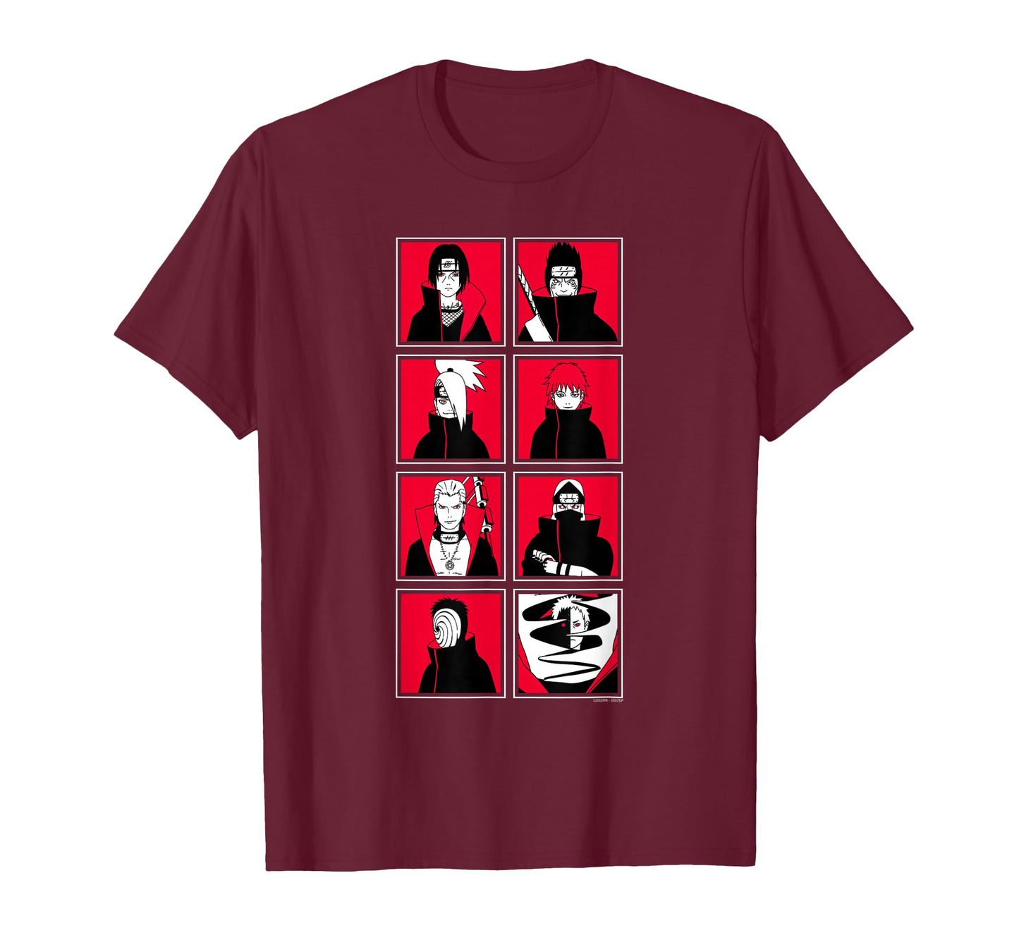 Naruto Shippuden Akatsuki Character Frames Pop Art Anime T-Shirt