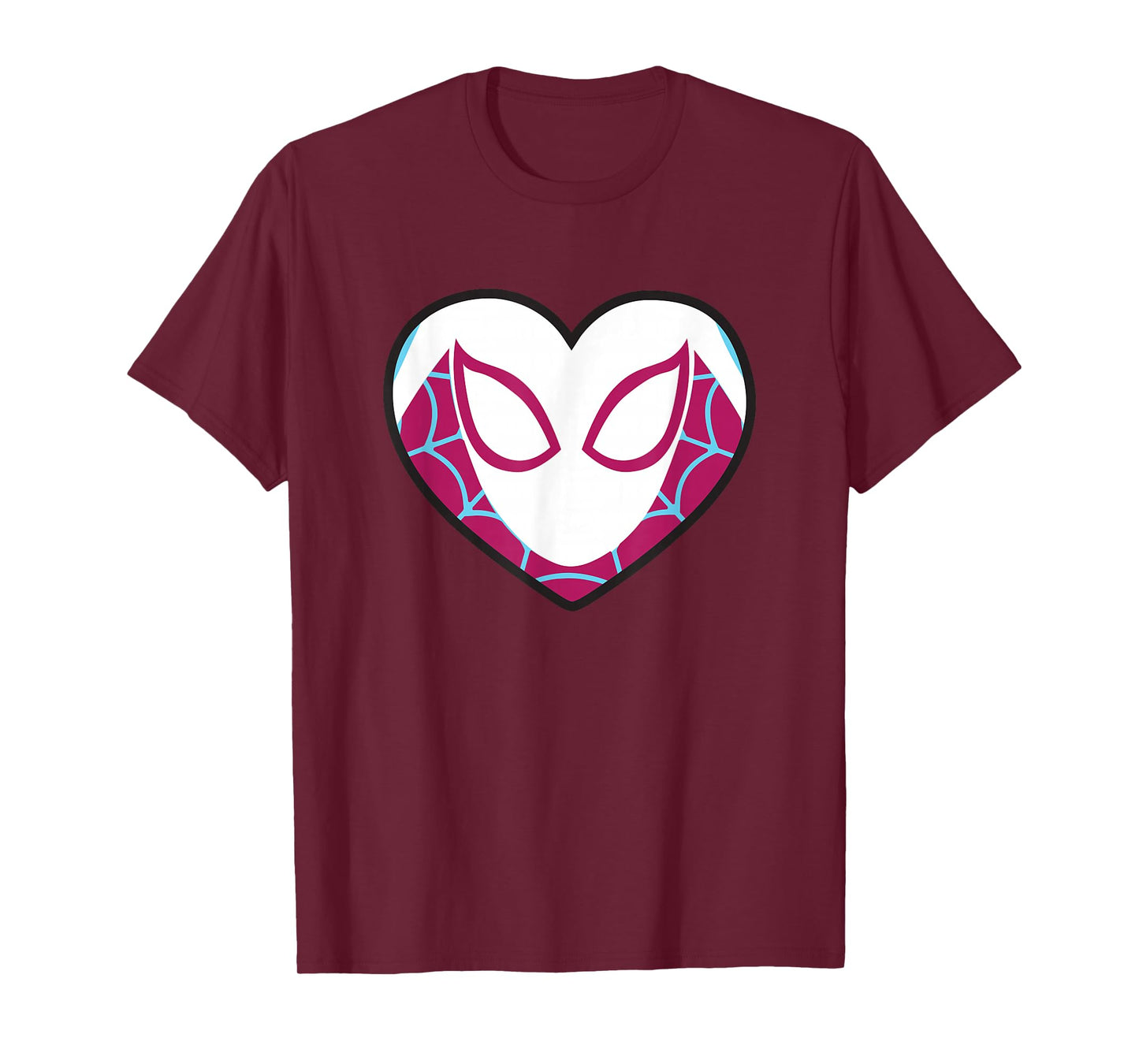 Marvel Spider-Man Ghost Spider Gwen Heart Mask Logo T-Shirt