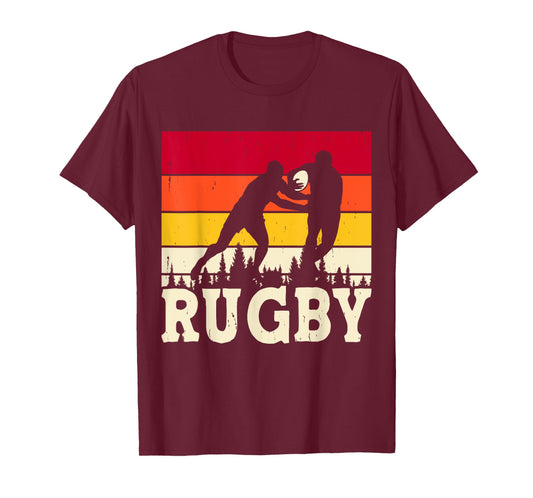 Rugby Sunset Vintage Retro T-Shirt