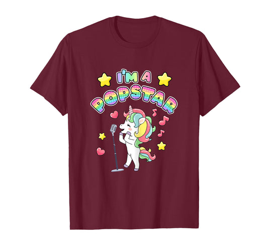 I'm A Popstar Happy Singing Unicorn Popstar T-Shirt
