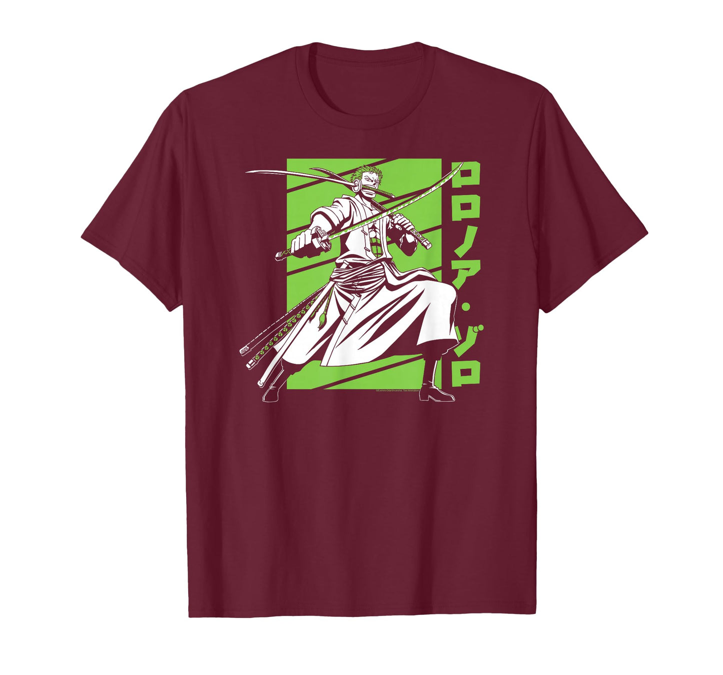 One Piece Anime White and Green Roronoa Zoro T-Shirt