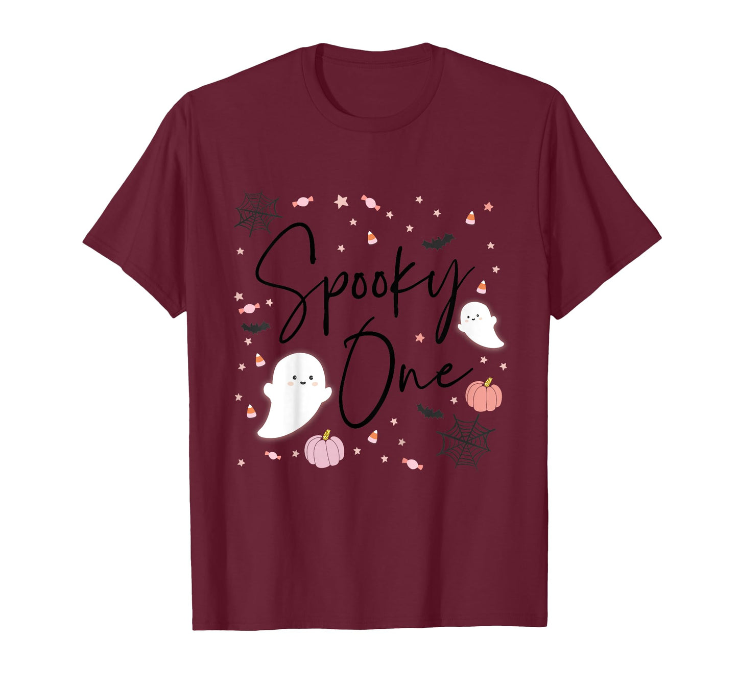 Kids Spooky One Girl 1st First Birthday Pink Halloween T-Shirt