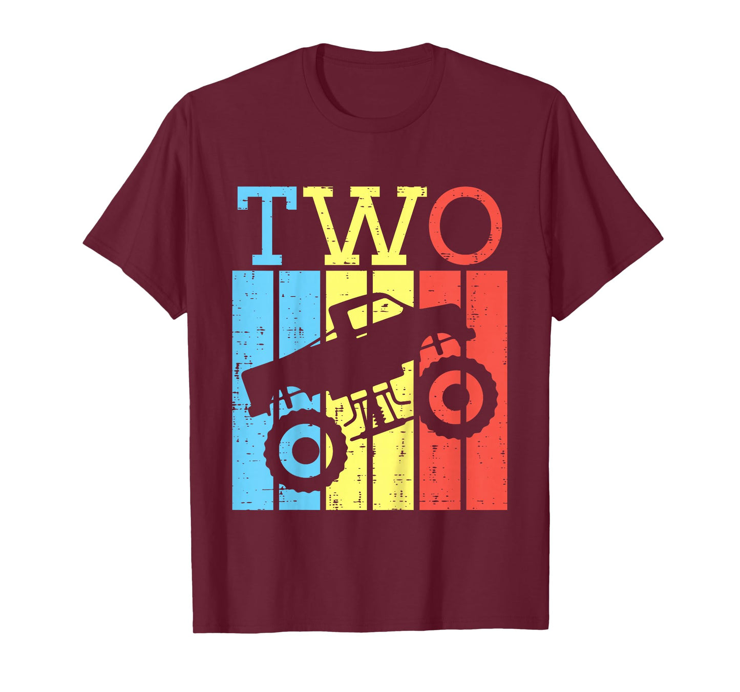 Kids 2nd Birthday Monster Truck Two 2 Year Old Bday Boys Kids T-Shirt