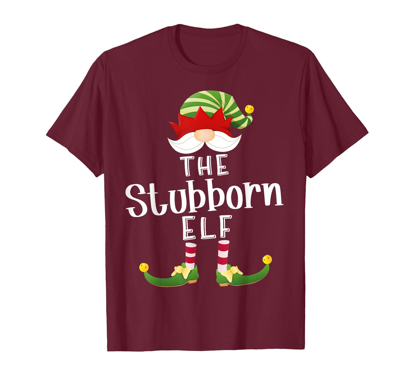 Stubborn Elf Group Christmas Funny Pajama Party T-Shirt