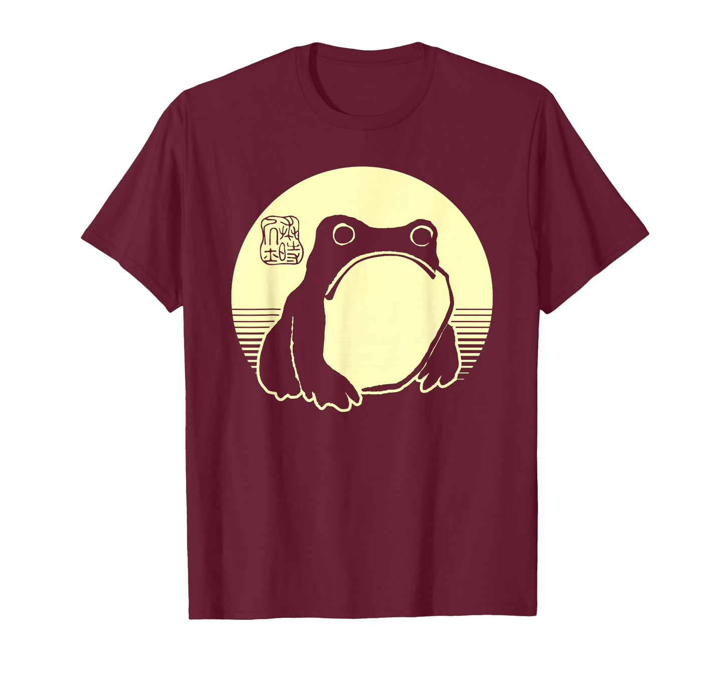 Retro Aesthetic Grumpy Frog Cute Ukiyo Japanese Art Print T-Shirt