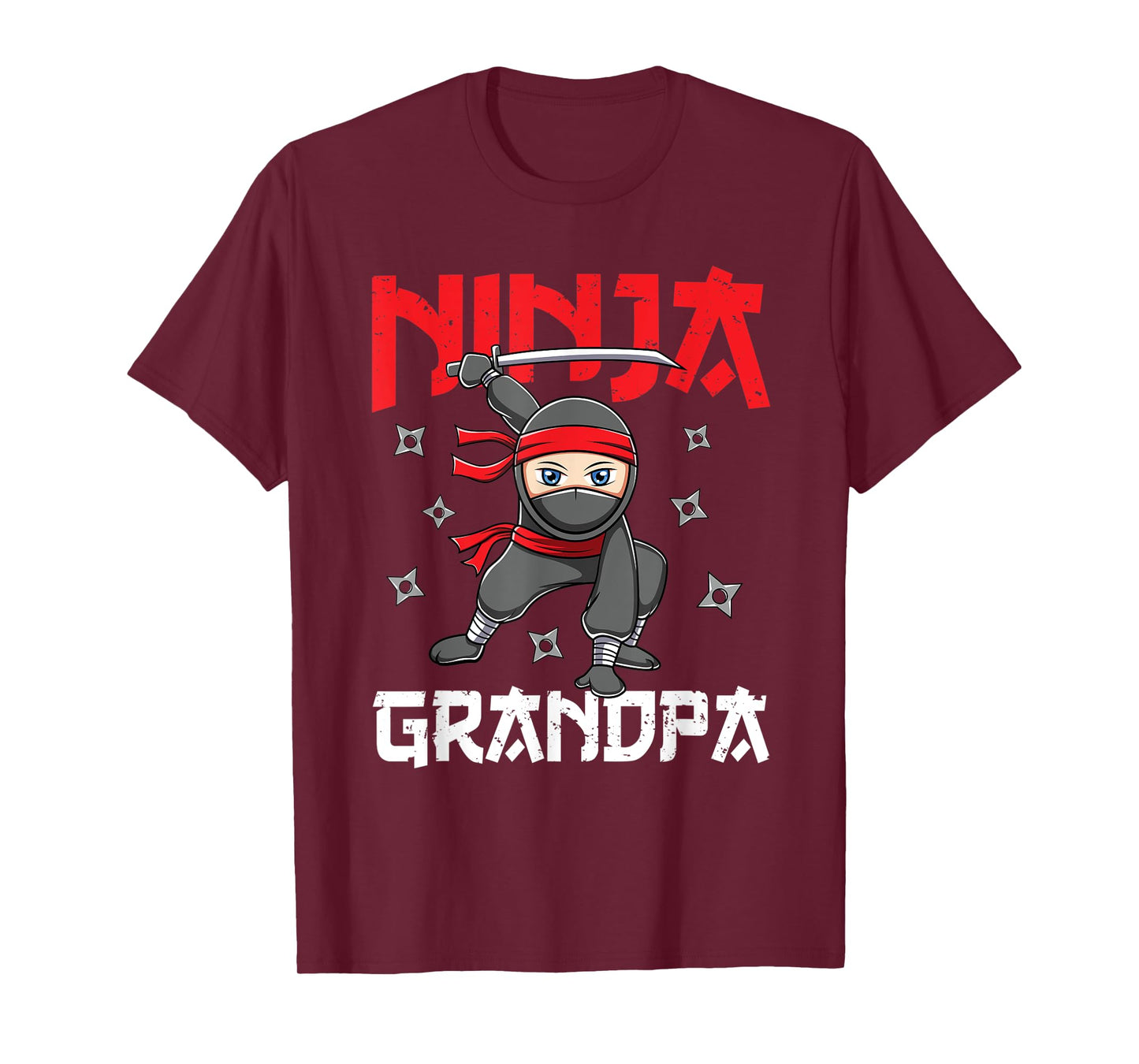 Mens Ninja Grandpa Family Matching Ninja Birthday Themed Party T-Shirt