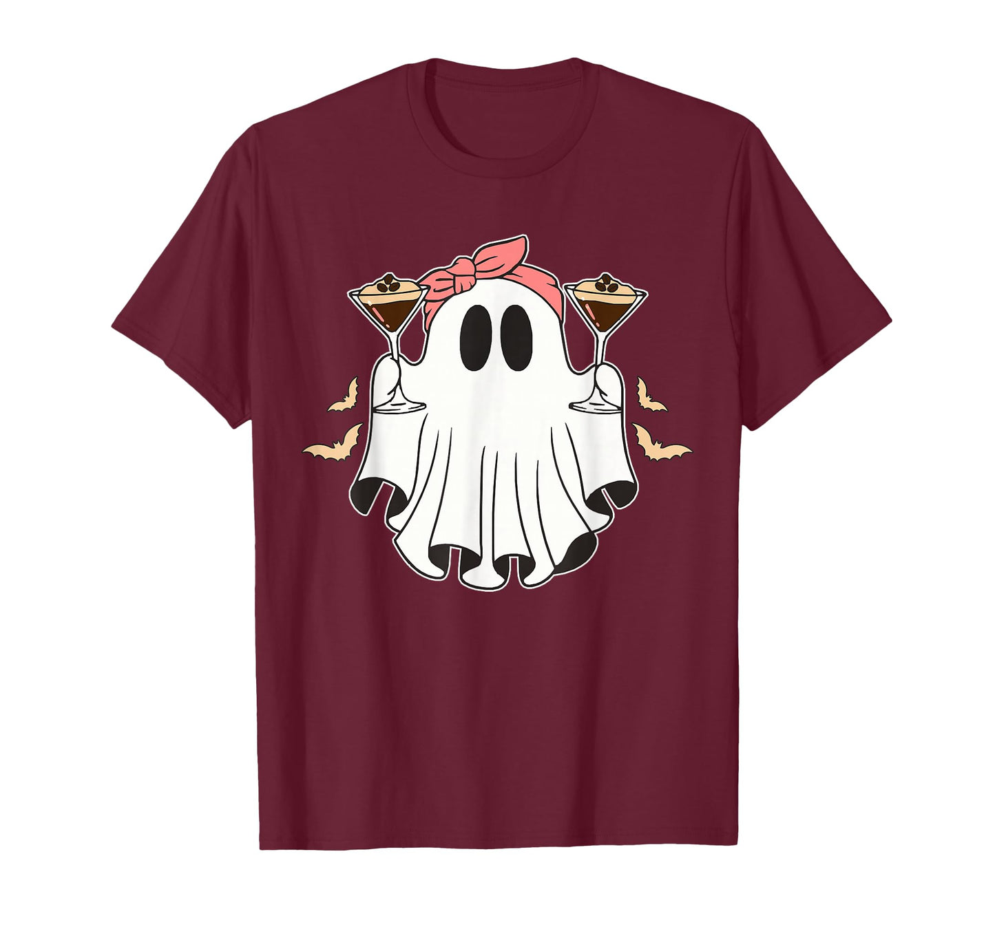 Cute Halloween Ghost Holding an Espresso Martini T-Shirt