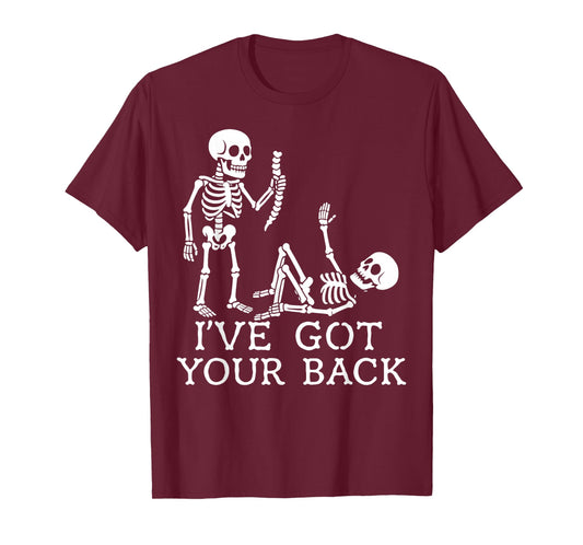 I've Got Your Back Halloween Skeleton Skull Men and Women T-Shirt
