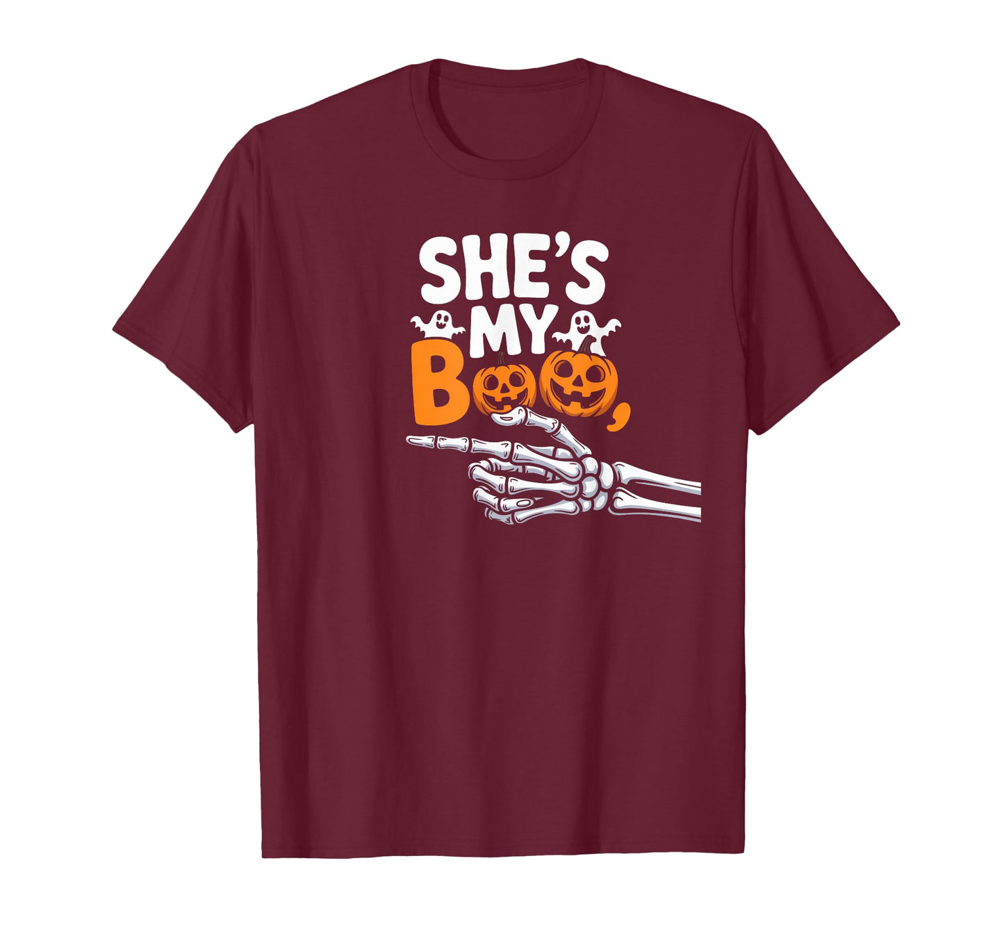 Couples Ghost Pumpkin Halloween Matching Outfit Idea T-Shirt