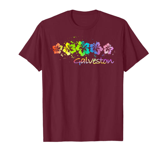 Galveston, TX Watercolor Beach & Surf T-Shirt